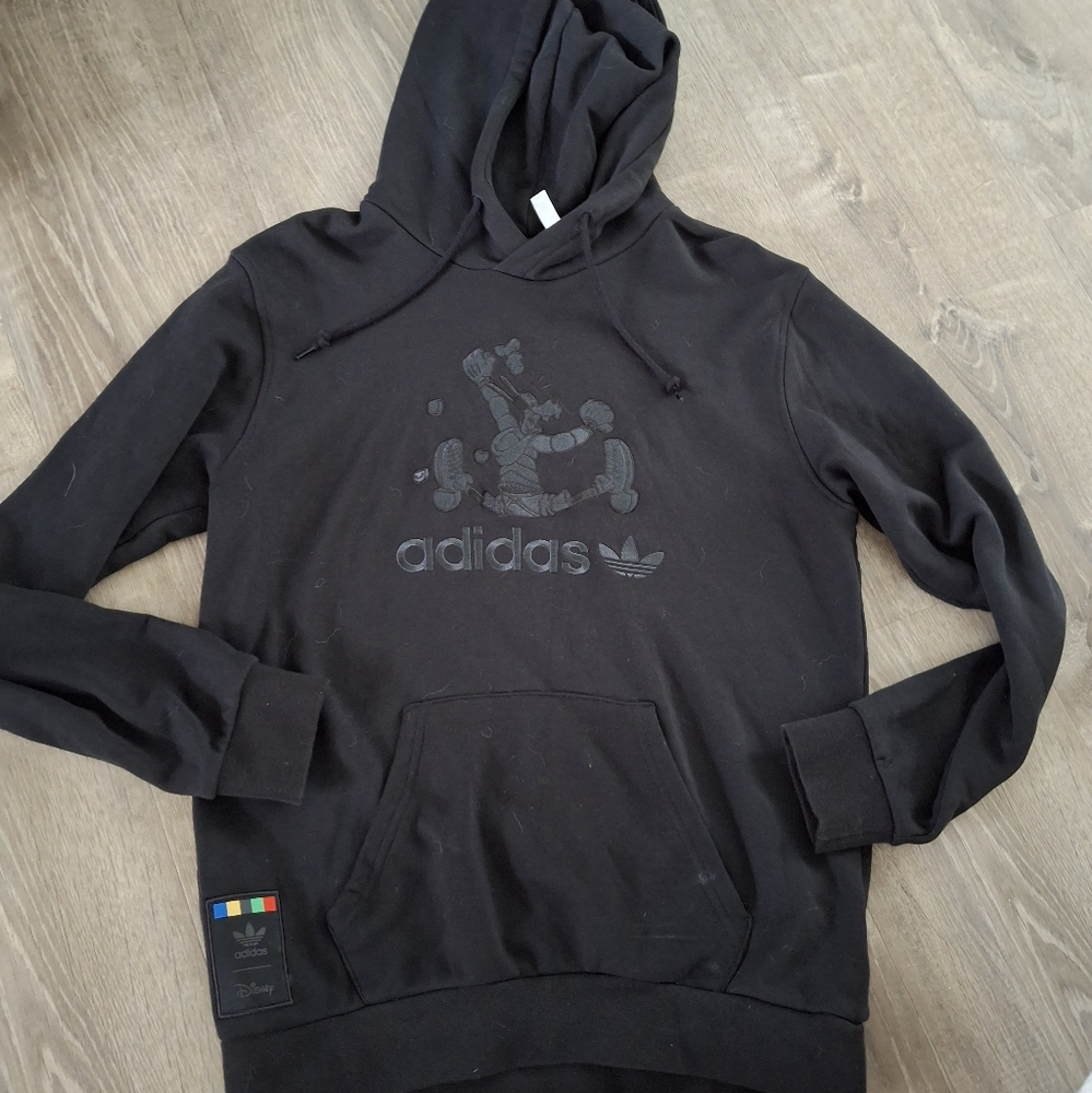 Adidas x Disney Goofy Hoodie Sweatshirt Rare Men's Size Small Black